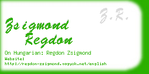 zsigmond regdon business card